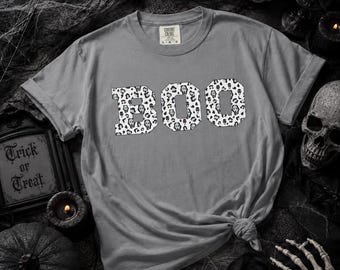 Camiseta BOO Leopard Reaper / Camiseta gráfica espeluznante de Halloween, regalo para fans del terror