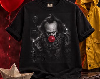 Camiseta de chicle de Pennywise / Camiseta de terror de Derry / Camiseta con estampado de globo rojo / Camiseta Comfort Colors inspirada en Stephen King