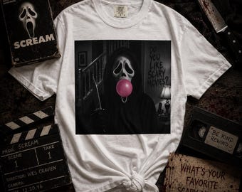 Camiseta de Scream Ghostface Bubblegum, camiseta para fans de películas de terror, ropa de películas de miedo
