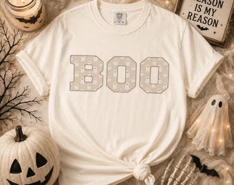Camiseta Ghost Boo, camiseta neutra de Halloween, ropa de temporada espeluznante de Comfort Colors