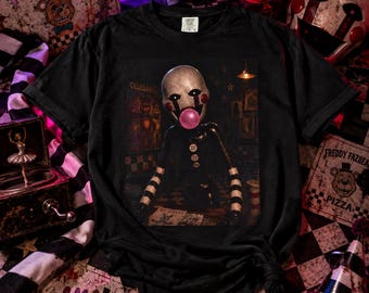 FNAF Puppet Shirt, Five Nights at Freddys Shirt, Marionette Bubblegum Tee, FNAF Horror Game Shirt, Spooky Gamer Gift