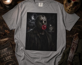 Camiseta de Jason Voorhees con chicle / Camiseta de terror de Camp Crystal Lake