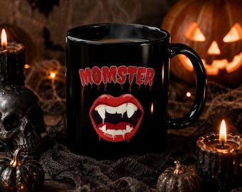 Momster Vampire Lips Mug | Spooky Halloween Coffee Cup