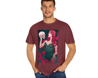 Unisex Garment-Dyed T-shirt, Poison Ivy, DC Comics, Skull, gothic