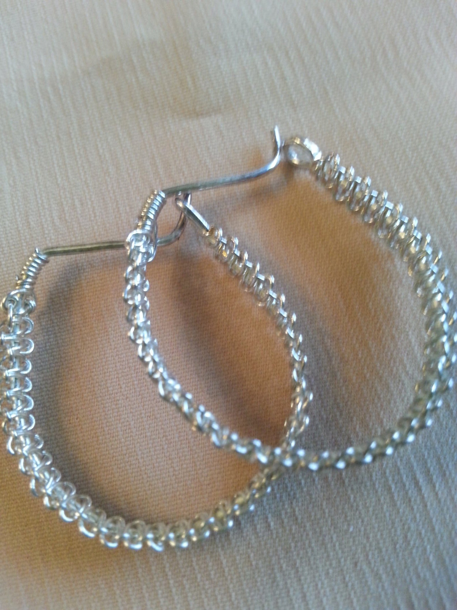 Steling silver wire woven hoop earrings Etsy