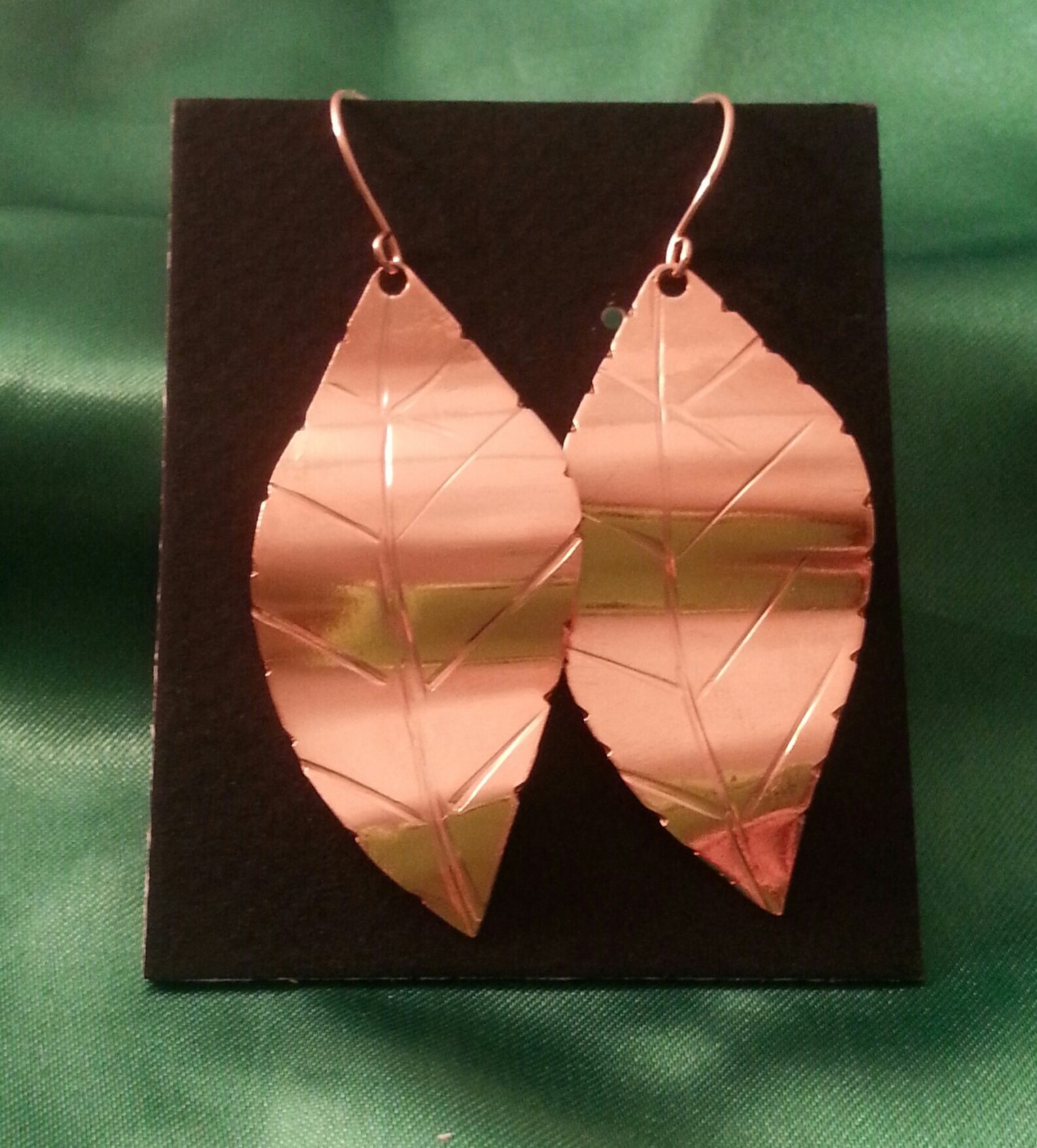 Copper Leaf Earrings Etsy