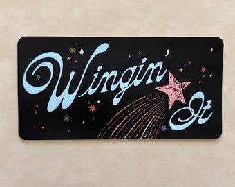 Wingin’ It Sticker | Retro Galaxy Vinyl Bumper Sticker
