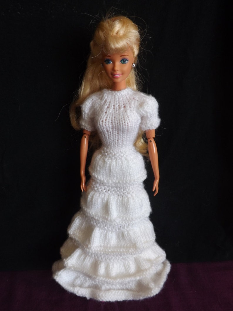 Knit Barbie Clothes Barbie Dress Knit Wedding Dress for Etsy