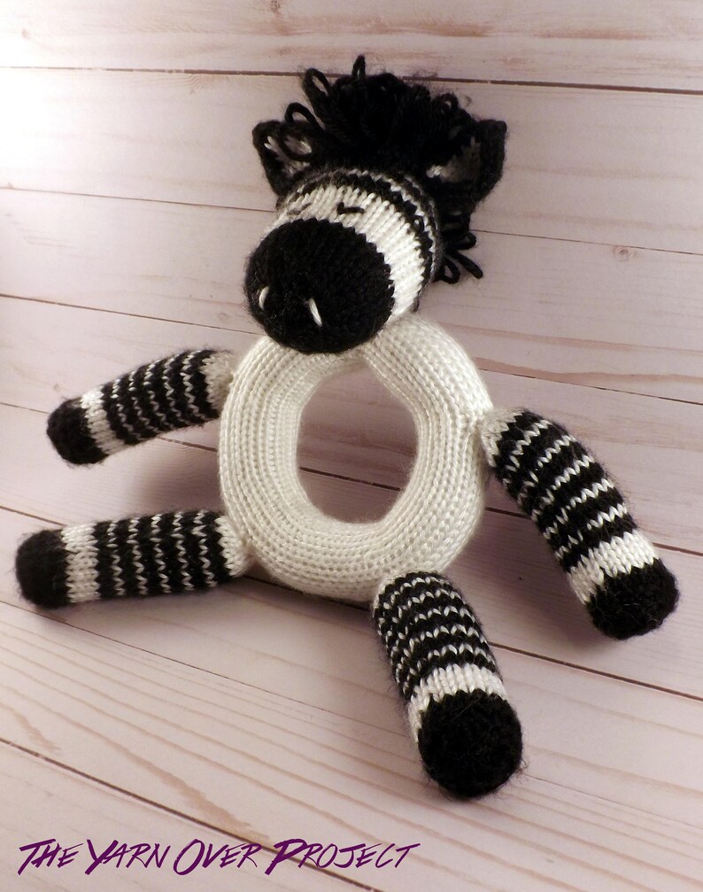HandKnit Baby Rattle Knitted Zebra Rattle for Baby Knit Etsy