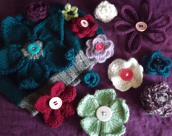 PATTERNS - Knitted Flowers - Flower Patterns - Knitted Flower Patterns - Knit Flower