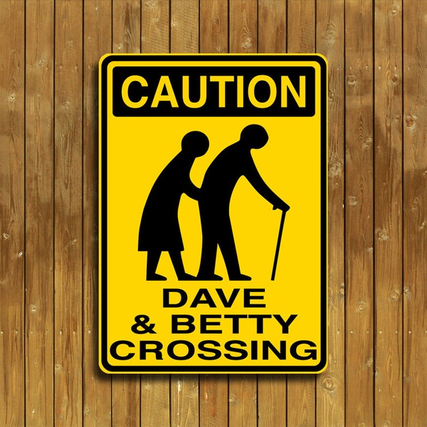 Personalized old people crossing sign