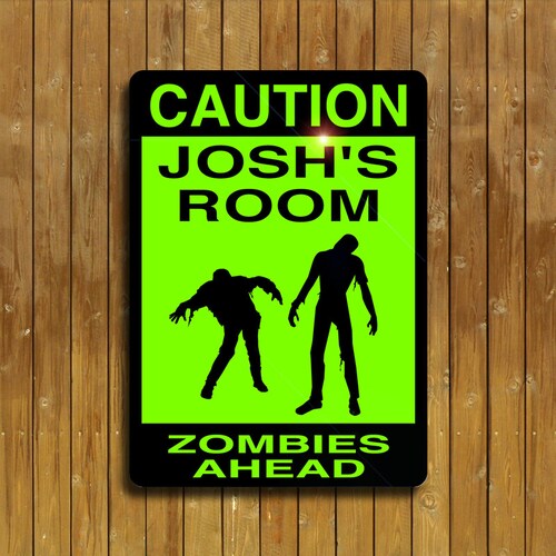 Plaque personnalisée zombie