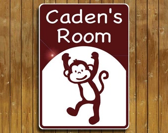 Personalized Monkey sign. Cute Monkey on a custom made sign