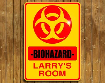 Biohazard sign, personalized for you on solid aluminum, and shipped fast!