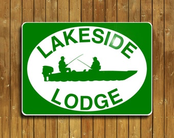 Personalized Fishing Lodge Sign