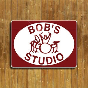 Drum sign, personalized for you with a drummer, or a set of drums