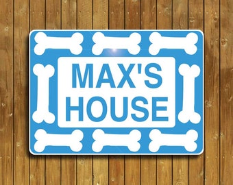 Dog bone sign, weatherproof aluminum, personalized and shipped fast!
