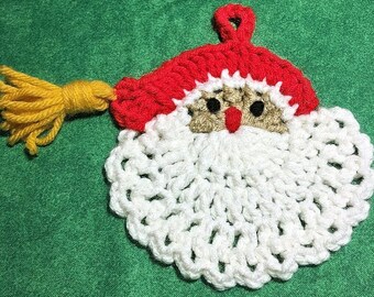 Santa Claus Coaster & Tree Ornament Crochet Pattern PDF Download E-book