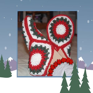 Hexagon Hausschuh Hausschuh Booties - PDF Häkelanleitung
