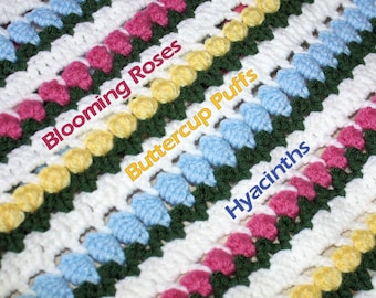 April Flowers in Snow Afghan Crochet Pattern Download