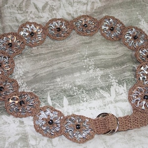Upcycled Soda Pop Tab Crochet Belt Pattern PDF