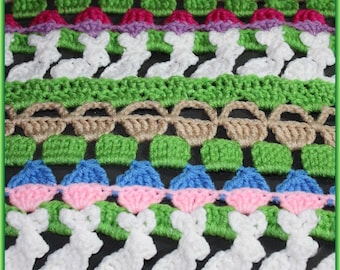 Easter Afghan Crochet Stitch Pattern - PDF download