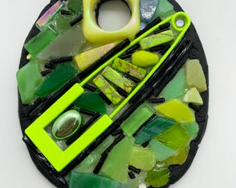 Green Pendant - Fantasy Jewelry Handmade Statement Necklace