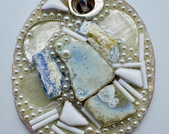 Kyanite Mosaic Pendant - One of a Kind Statement Jewelry