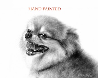 Hand Painted Custom Pet Portrait from Photo – Original Oil Painting on Paper