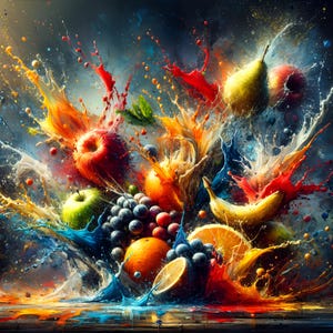 Obst Clipart, Obstschale, 10 JPG - Digital Download, digitaler Kunstdruck, druckbare Kunst