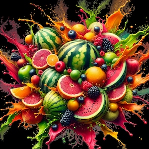 Imágenes prediseñadas de frutas y verduras (10 PNG): descarga digital, creación de tarjetas, impresión artística digital, decoración del hogar, arte imprimible