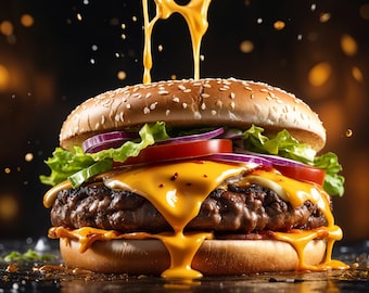 Burger & Pizza Clipart: Food Illustrations (Digital Download)