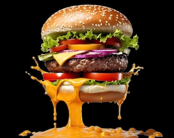 Burger Clipart Bundle: PNG Images (Digital Download)