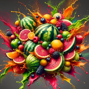 Obst Clipart, 5 JPG und 5 PNG - Digital Download, Kartenherstellung, Digitaler Kunstdruck, Dekoration, printable Art