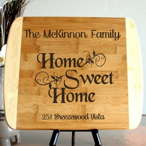 Realtor Closing Gift for Buyers Custom Wood Cutting Board Home Sweet Home Promo Engraved Housewarming Gift