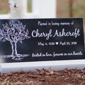Personalized Tree Planting Ceremony Memorial Stone Engraved Human Temporary Grave Marker Garden Granite Stone 12x11&quot; Or 6x12&quot;