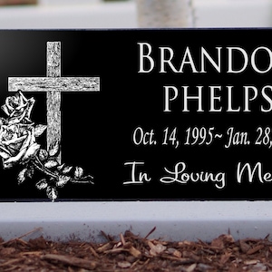 Affordable Family  Headstone Custom Engraved Granite Grave Marker Upright Memorial Customized Tombstone Outdoor Base Stand Temporary Marker