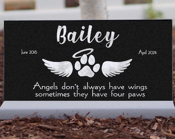 Pet Memorial Stone Granite Large 12X12" Cat Grave Marker Engraved Customized Headstone Heavy Base Stand Indoor/Outdoor