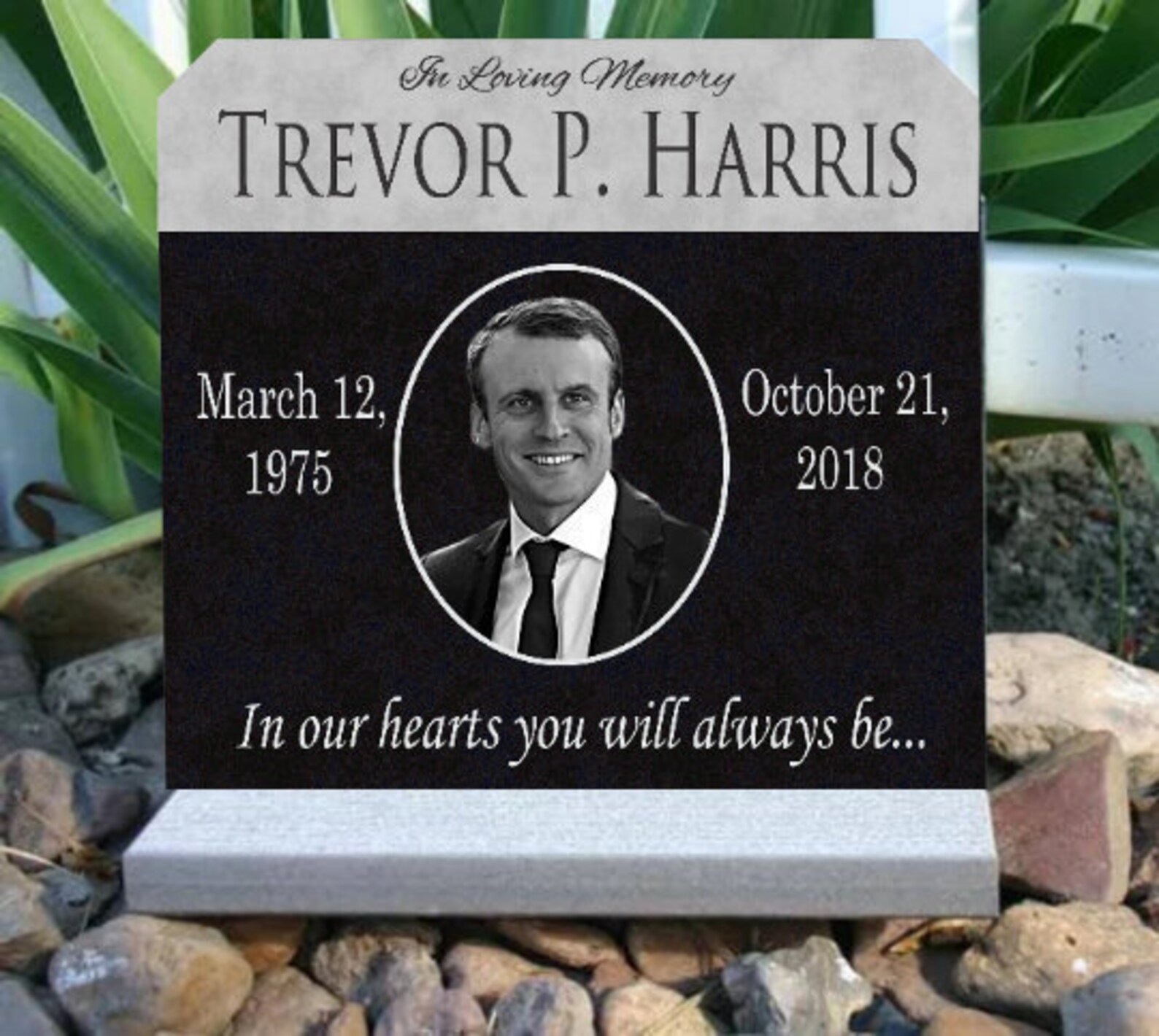 Human Granite Headstone Customized Photo Tombstone Memorial Etsy