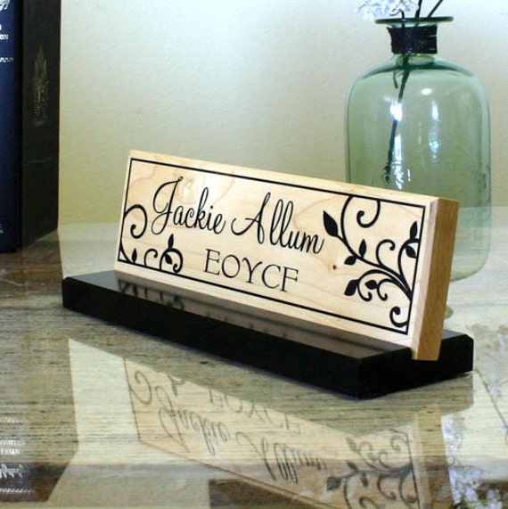 Desk Name Plate Door Name Plate Personalized Office Name Office Accessory  Sign Solid Maple Attorney Doctor Judge Business Professional