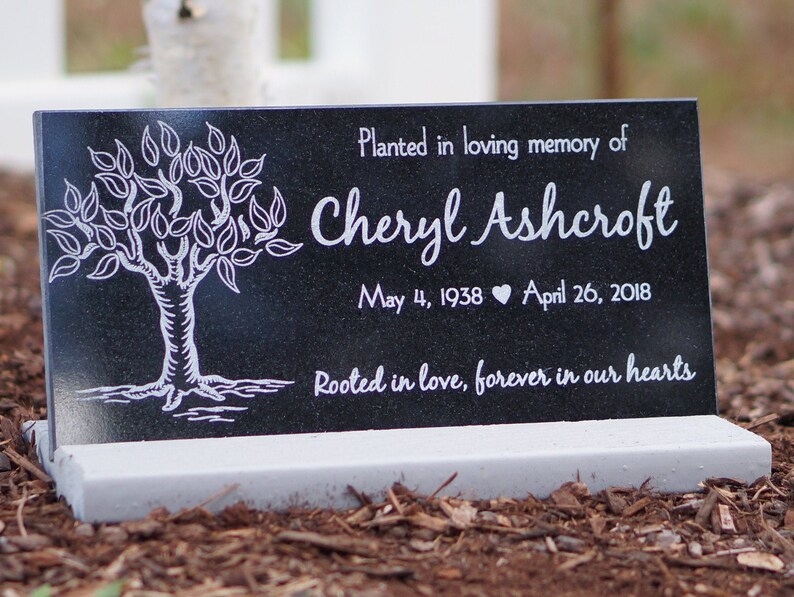 Custom Memorial Plaque Engraved Granite Tree Planting Ceremony Etsy