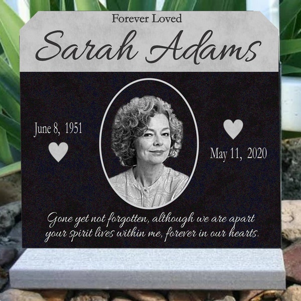 Affordable Granite Human Memorial Tombstone Engraved Monument Customized Photo Lost Loved One Indoor/Outdoor
