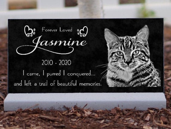 Black Granite or Marble Pet Memorial, Pet Personalized Marble Plaques