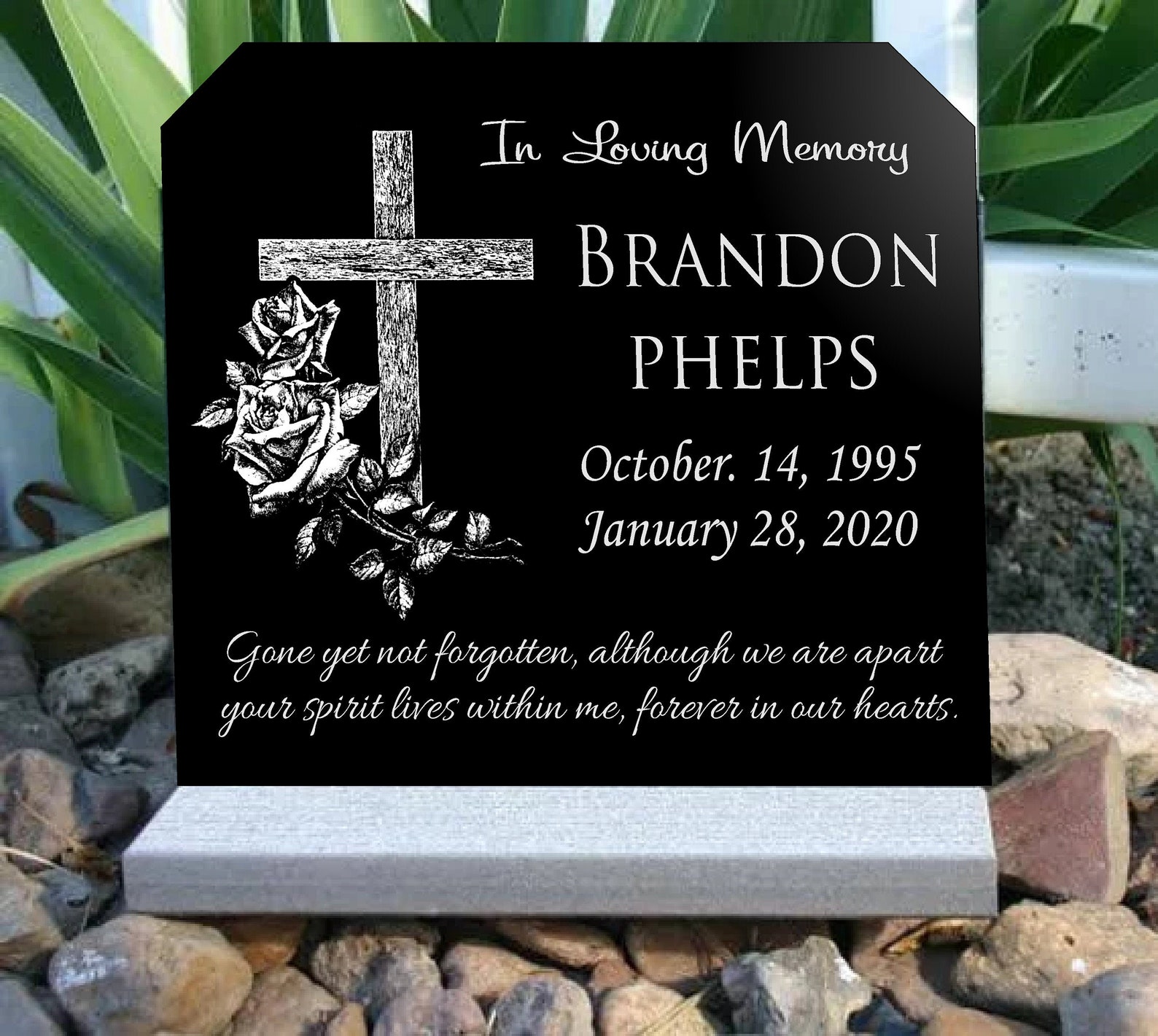 Affordable Human Headstone Grave Marker Granite Garden Stone Etsy