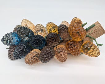 Vintage Lucite Raspberry Cluster: Mid-Century Modern Acrylic Fruit Decor