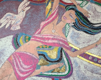 Yamin Young Carousel Fantasy Serigraph – Limited Edition 214/275 Linen Weave Art Print