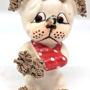 Anthropomorphic Vintage Lefton Spaghetti Dog Hurt Leg Bug On Nose Planter Porcelain Poodle Figurine Kitsch Ceramic Dog Vase Home Decor