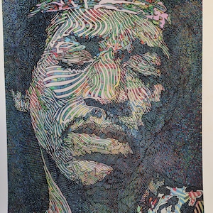 Guillaume Azoulay Jimi Hendrix Signed Limited Edition 22/99 Psychedelic Pop Art Music Wall Decor Vintage Rock Gift Collectible Print