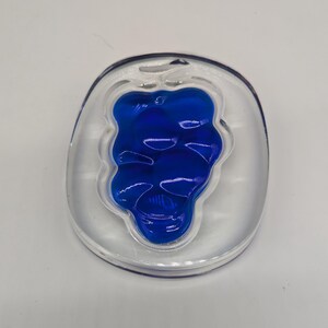 Vintage Cobalt Blue Grape Cluster Crystal Glass Paperweight Signed Wako Vintage Room Decor Rare Find