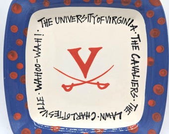 University of Virginia Cavaliers Plate – Magnolia Lane 11" Ceramic UVA Wahoo Wah Dish – Multiple Available
